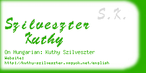 szilveszter kuthy business card